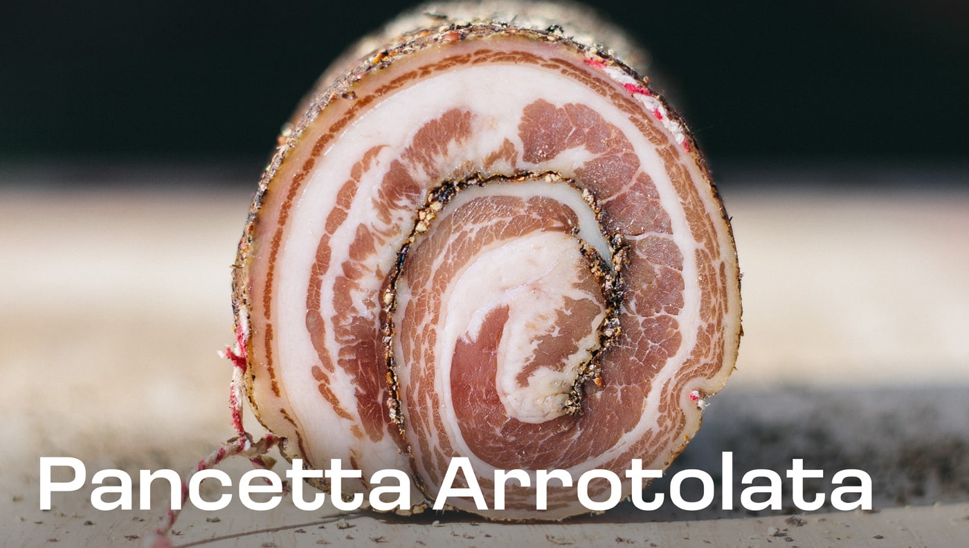 Панчетта Арротолата (Pancetta Arrotolata) итальянский мясной рулет. Купить в Москве с доставкой.